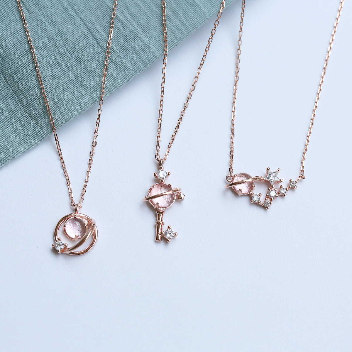 Blue Gem Key Necklace