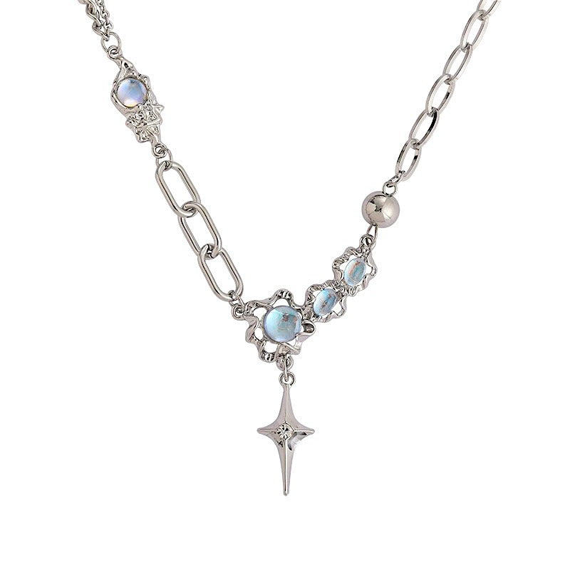 Moonstone Star Drop Necklace