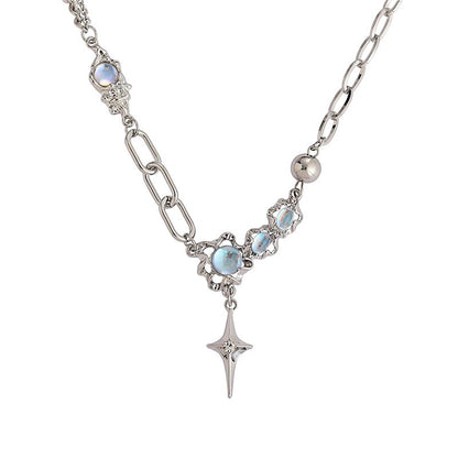 Moonstone Star Drop Necklace