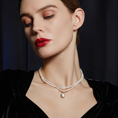 Pearl Chain Cherry Necklace