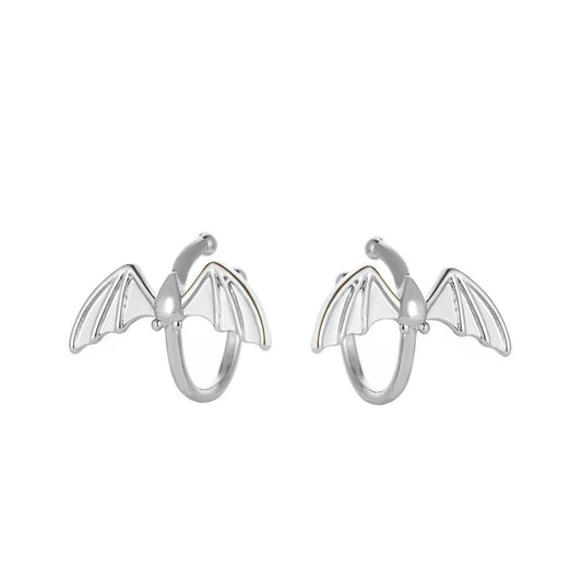 Silver Bat Ear Cuffs Halloween Earrings