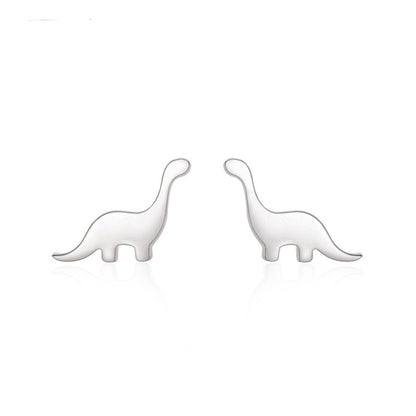 Silver Dinosaur Studs Earrings