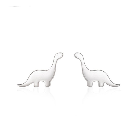 Silver Dinosaur Studs Earrings