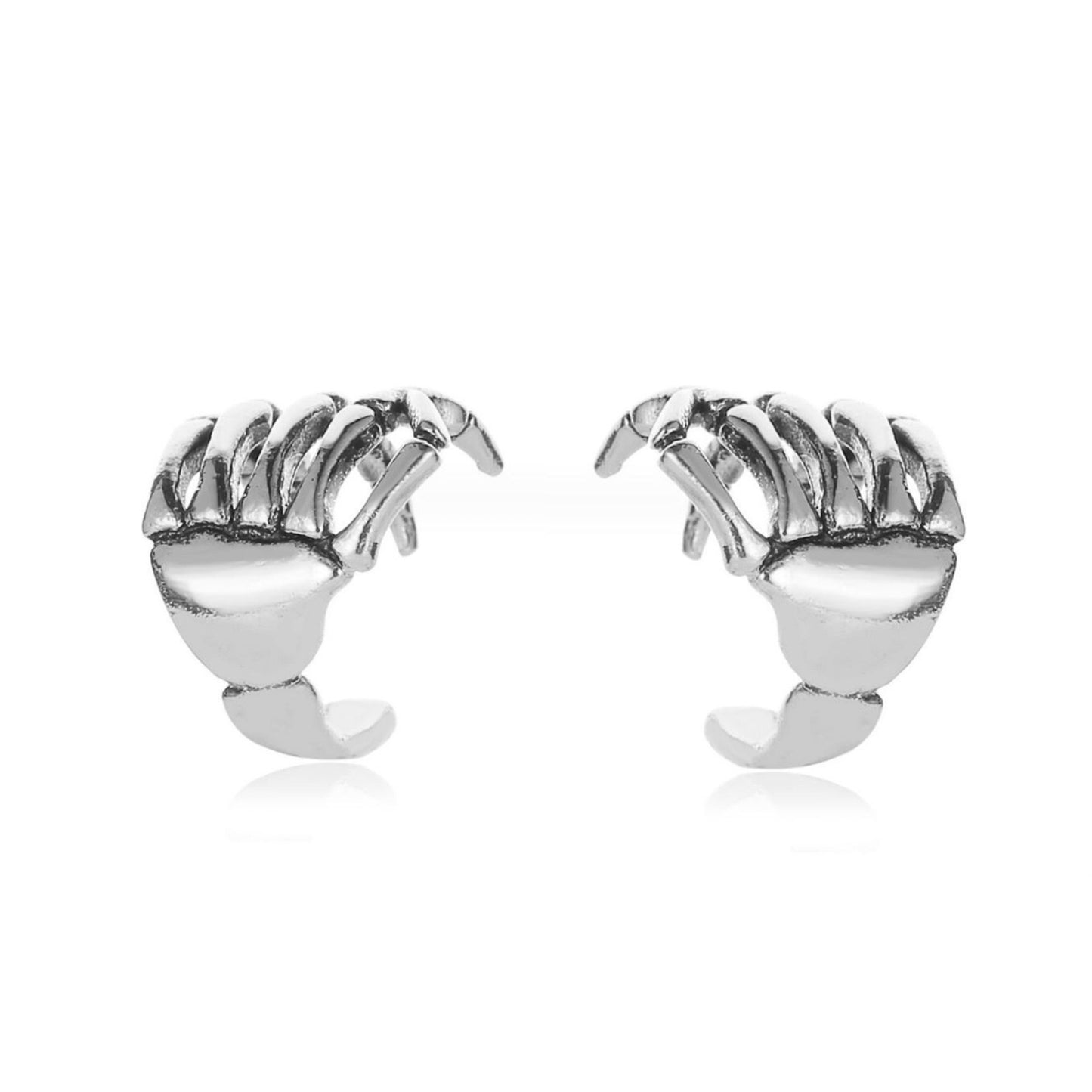 Silver Skeleton hand ear cuffs