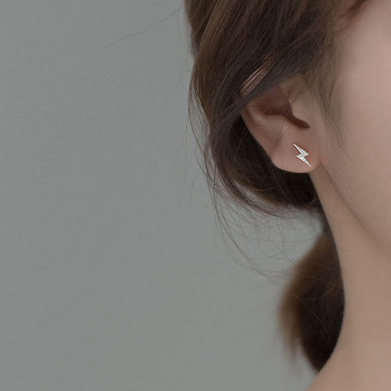 Lightning stud earrings
