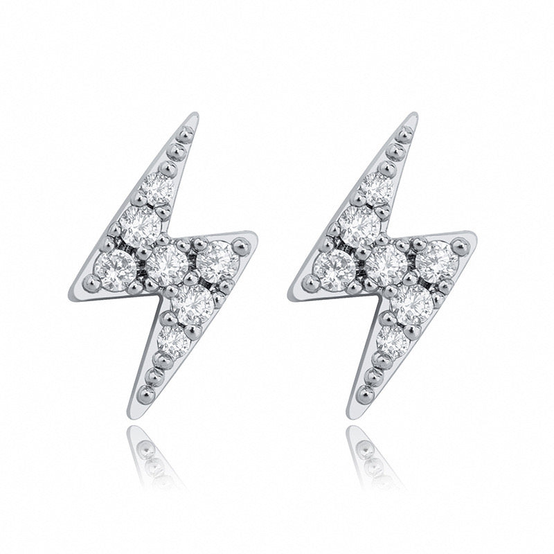 Silver Lightning stud earrings