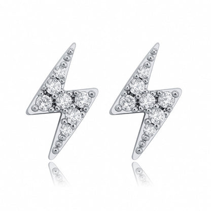 Silver Lightning stud earrings
