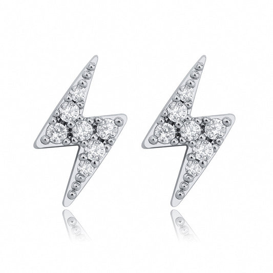 Silver Lightning stud earrings