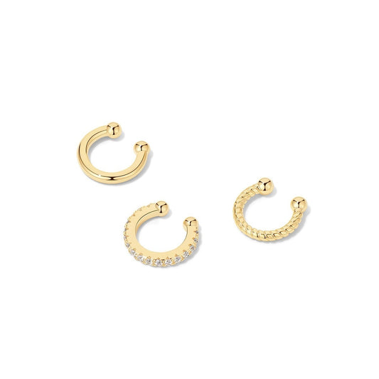 3 Pieces Silver ear cuffs set