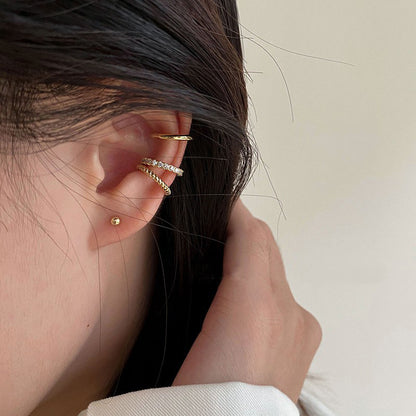 3 Pieces Silver ear cuffs set