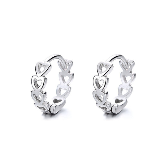 Hollow Heart Huggie Earrings