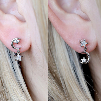 Star and Moon Mismatched Earrings