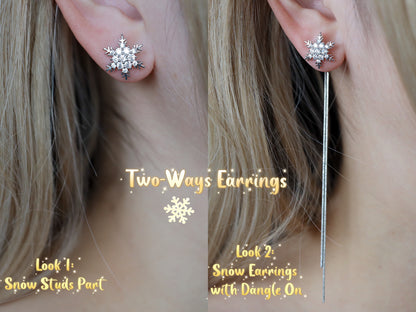 Silver Snowflake Earrings