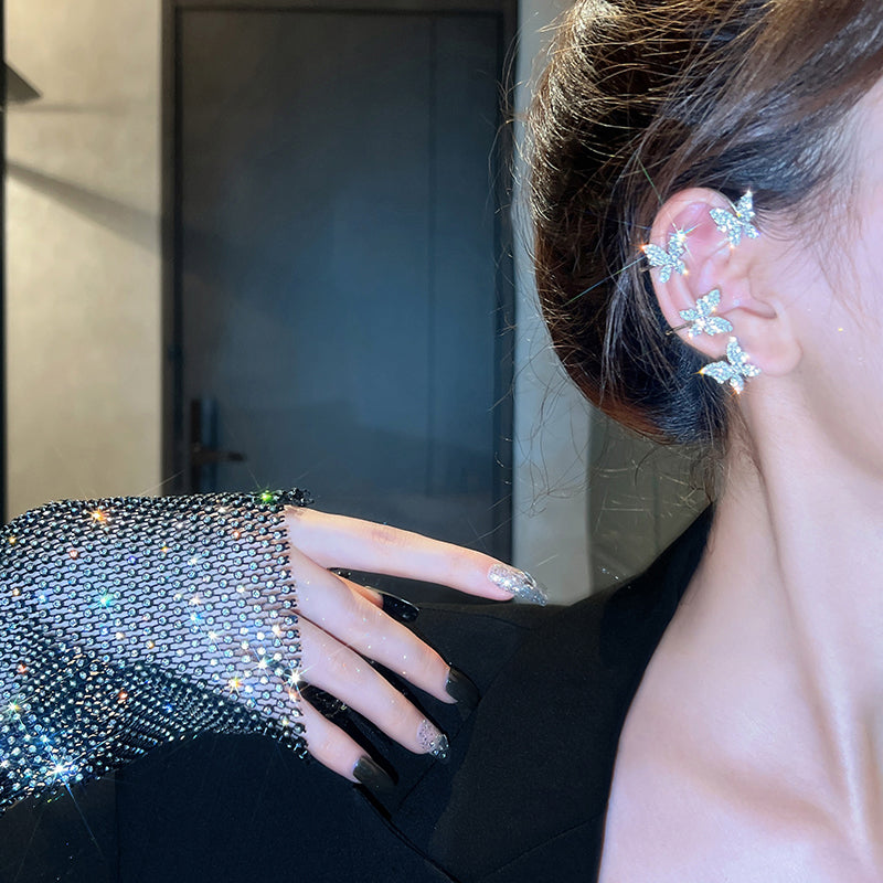 Silver Butterfly Ear Wraps Jackets