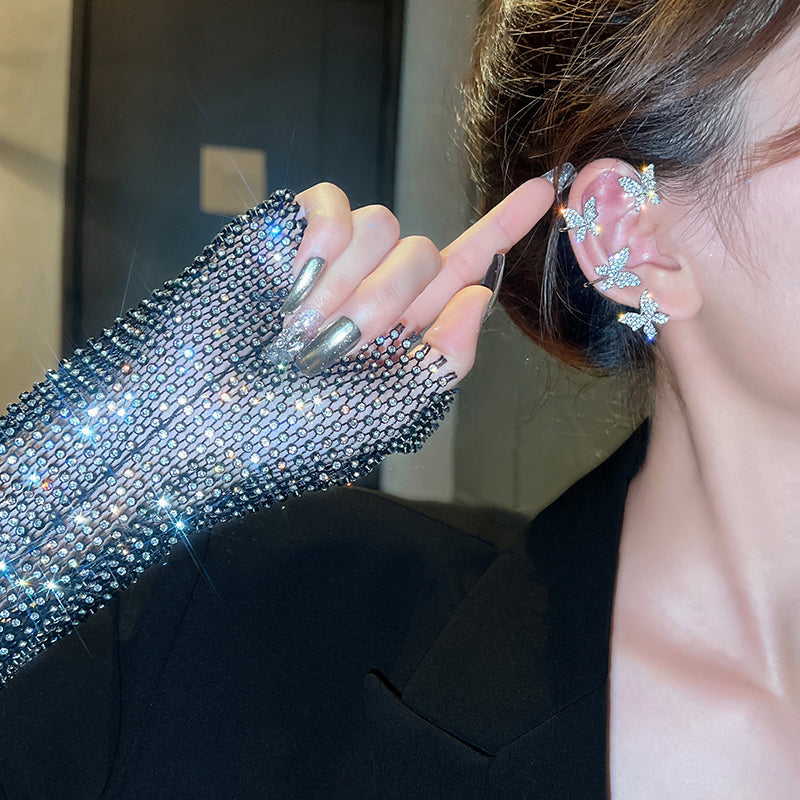 Silver Butterfly Ear Wraps Jackets