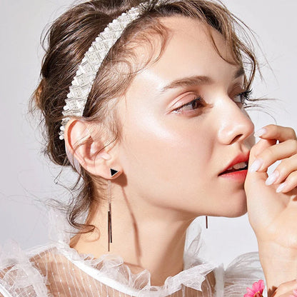 Silver Triangle Dangle Earrings