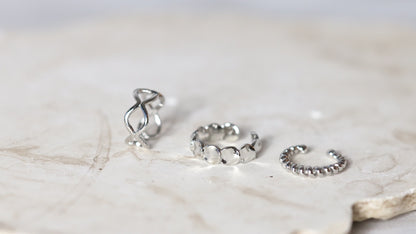 3 Pieces Geometric Ear Cuffs
