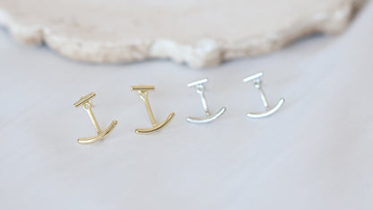 Silver Smile Ear Jacket Earrings