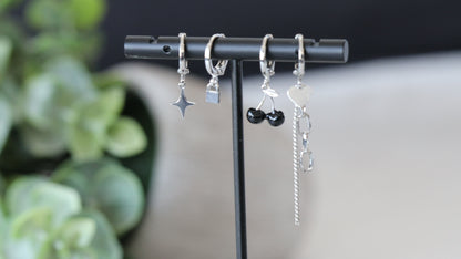 Set of 4 Streetwear Huggies Earrings