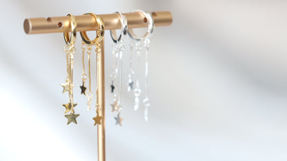 Star Dangle Hoop Earrings