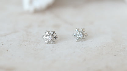 Silver Snow Studs Earrings