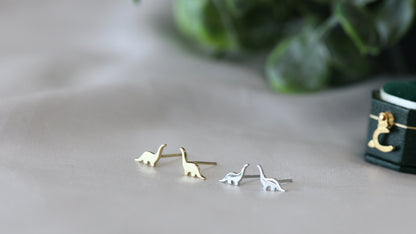 Silver Dinosaur Studs Earrings