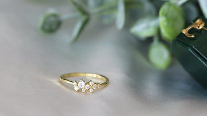 Gold CZ Cluster Ring
