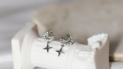 Silver Crescent Earrings
