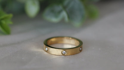 Gold CZ Gem Statement Ring