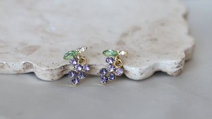 Purple Grape Earrings