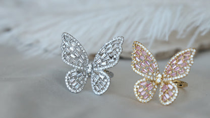 Silver Oversized Butterfly Ring