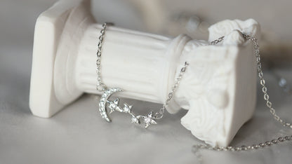 Moon and Star Necklace