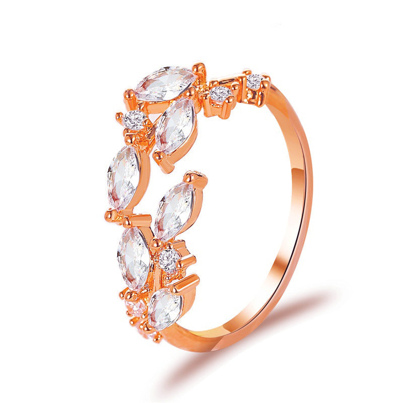Rose Gold Leaf Adjustable Ring