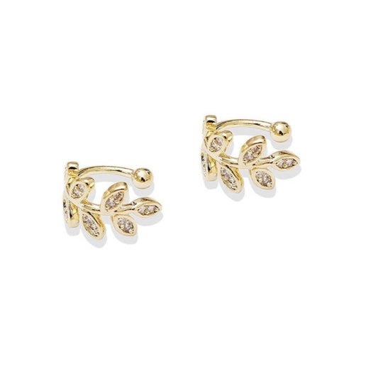 2 Pieces Gold Leaf Ear Cuff Earrings