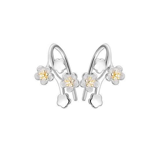 Yellow Flower Ear Cuff Earrings