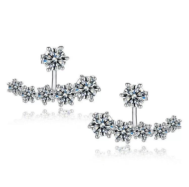 Two Ways CZ Ear Jacket Earrings