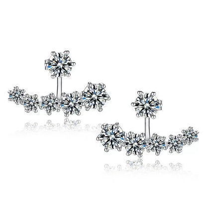 Two Ways CZ Ear Jacket Earrings