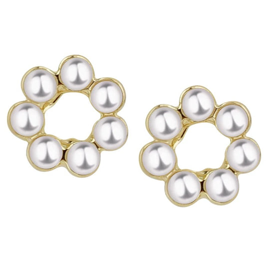 Pearl Hoop Studs Earrings