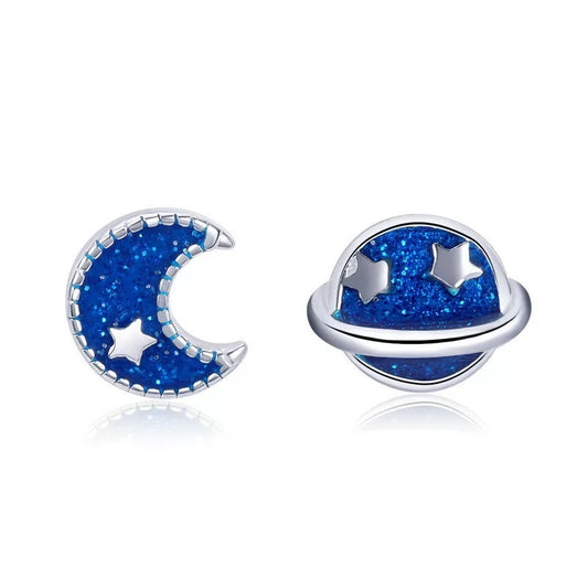 Planet and Moon Studs Earrings