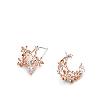 Moon and Star Studs Earrings no17