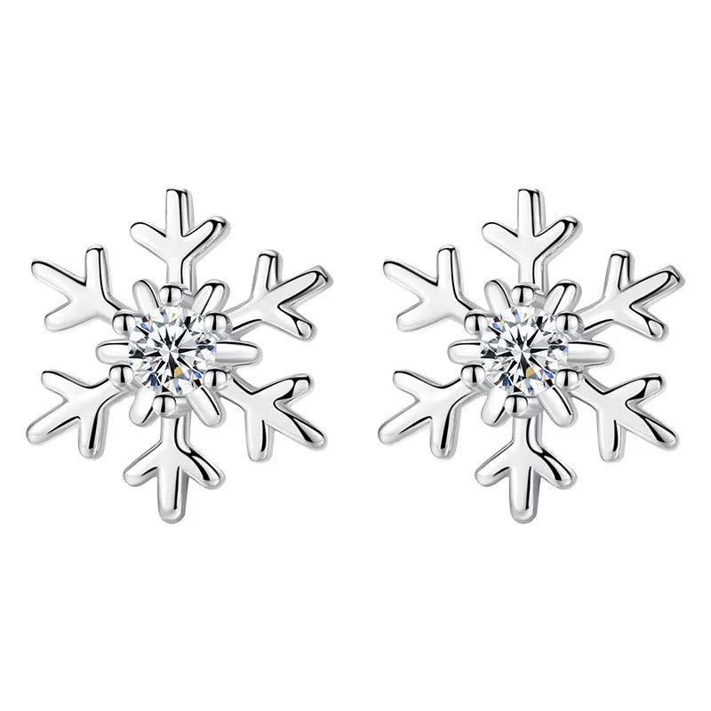 Silver Snow Studs Earrings