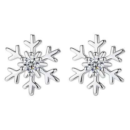Silver Snow Studs Earrings