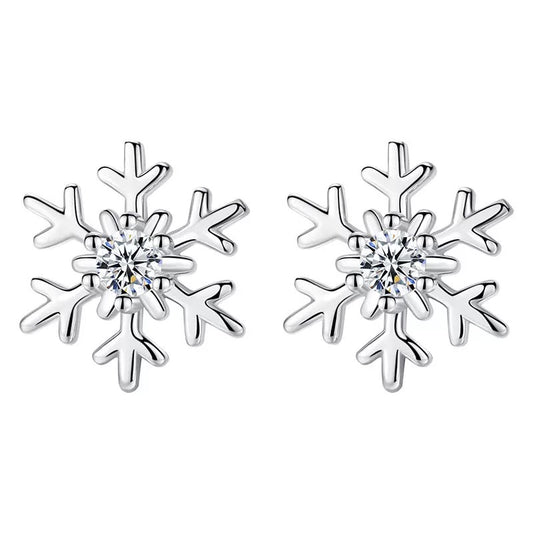 Silver Snow Studs Earrings