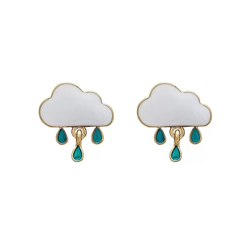 Cloud and Rain Studs Earrings
