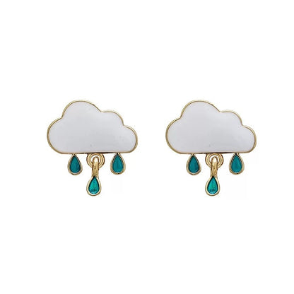 Cloud and Rain Studs Earrings