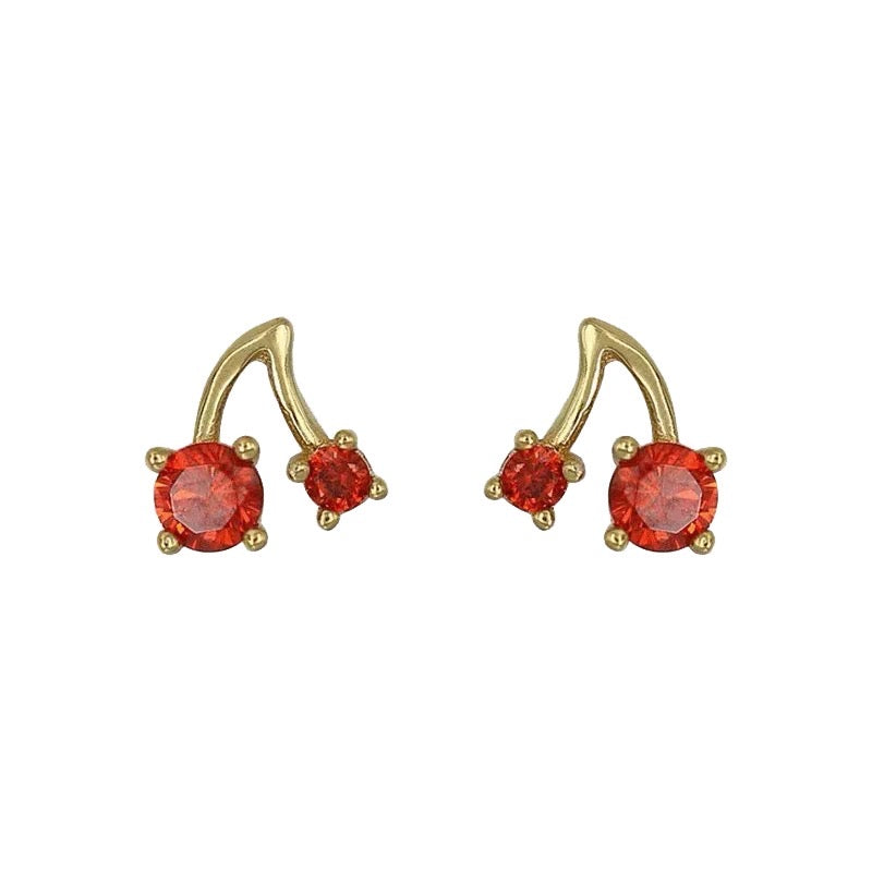 Red Cherry Studs Earrings