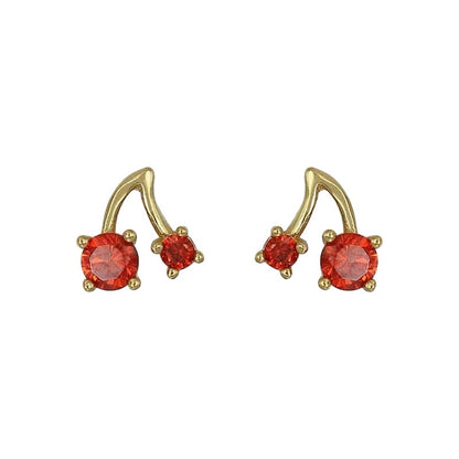 Red Cherry Studs Earrings