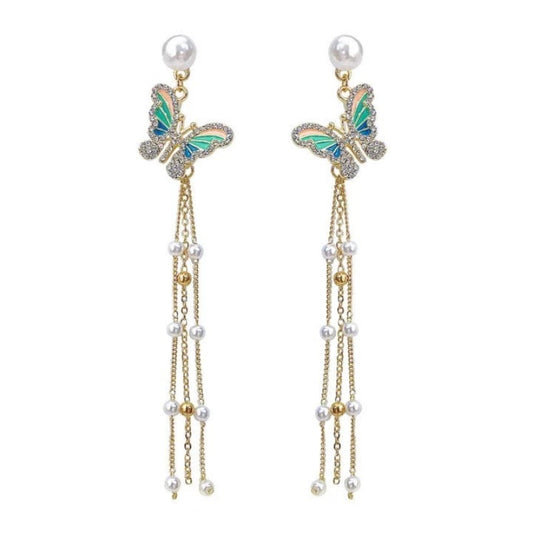 Wonderland Butterfly Long Dangle Earrings