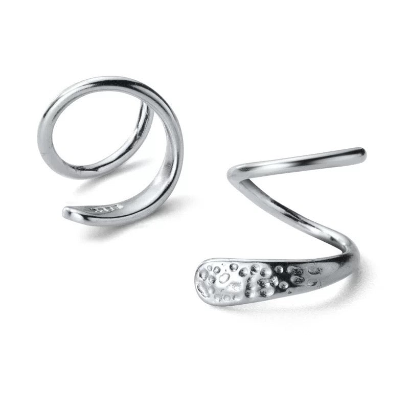 Silver Twist Ear Hoops Earrings