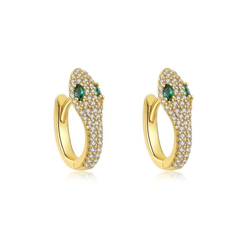 Gold Snake Hoop Earrings